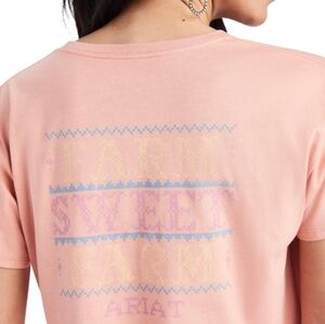 Ariat Women's Cross Stitch S/S t-shirt Sz MED Item 10042717 in Sunset Heather